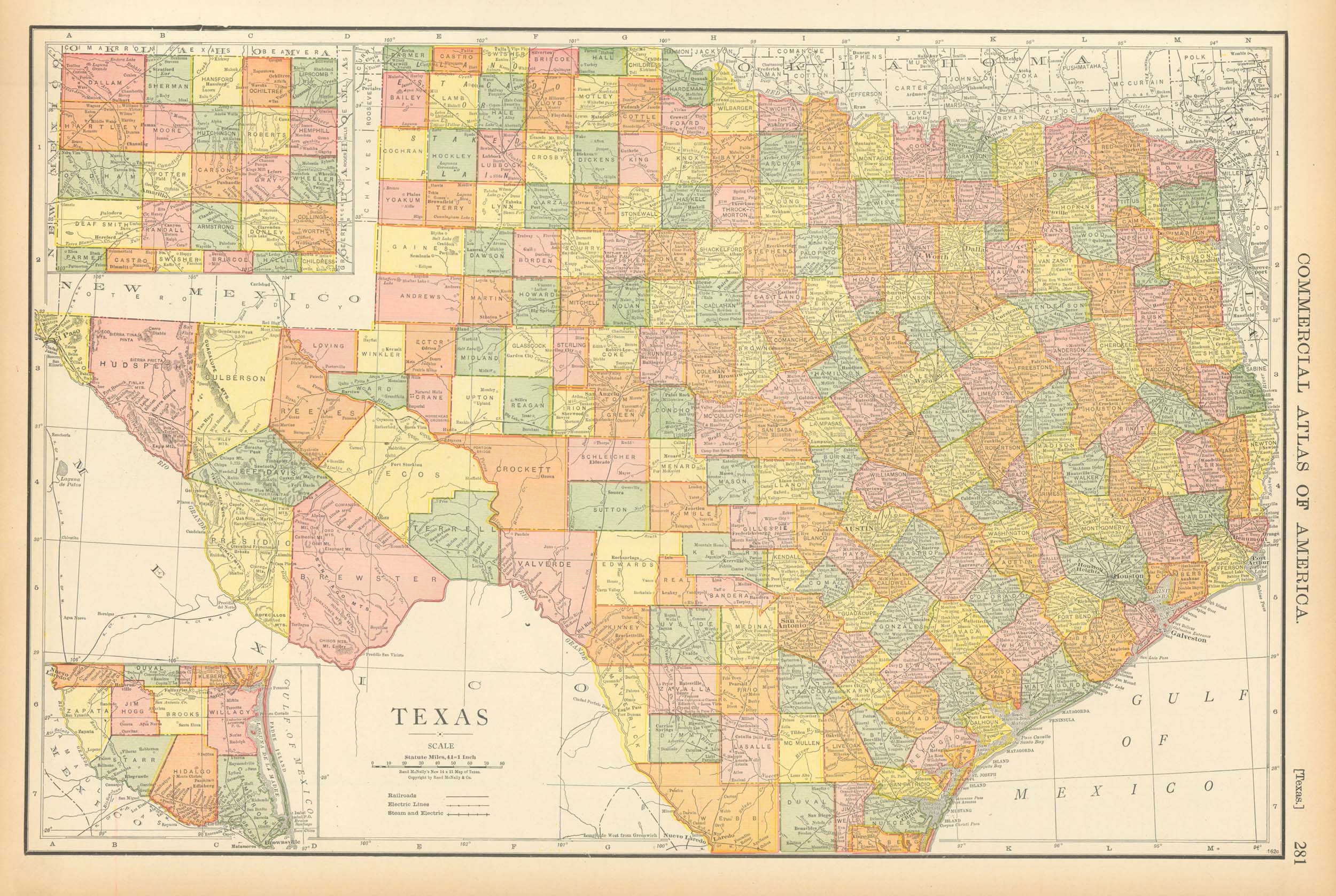 McNally S 1919 Map Of Texas Art Source International   RM 1919 TEXAS 